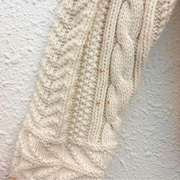 L.L. Bean Vintage Ivory Cable Knit Cardigan Sweater Cotton Size Small - Picture 8 of 12